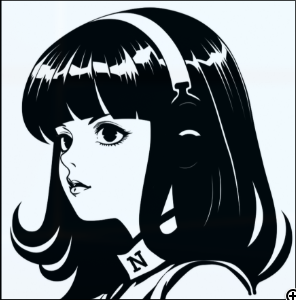The Hermes agent’s avatar — a high-contrast black and white illustrated portrait